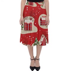 Christmas New Year Seamless Pattern Classic Midi Skirt by Vaneshart