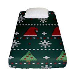 Beautiful Knitted Christmas Pattern Fitted Sheet (single Size)