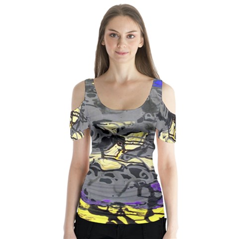 Motion And Emotion 1 1 Butterfly Sleeve Cutout Tee  by bestdesignintheworld