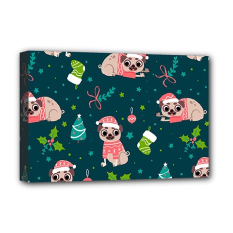 Pattern Christmas Funny Deluxe Canvas 18  X 12  (stretched)