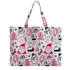 Christmas Themed Seamless Pattern Zipper Mini Tote Bag by Vaneshart