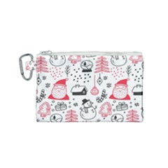 Christmas Themed Seamless Pattern Canvas Cosmetic Bag (small) by Vaneshart