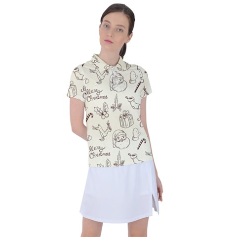 Vintage Christmas Pattern Women s Polo Tee by Vaneshart