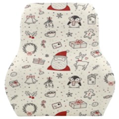 Cute Christmas Doodles Seamless Pattern Car Seat Back Cushion 