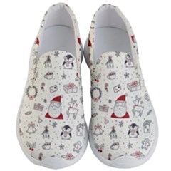 Cute Christmas Doodles Seamless Pattern Men s Lightweight Slip Ons