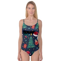 Colorful Funny Christmas Pattern Camisole Leotard 