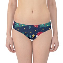 Colorful Funny Christmas Pattern Hipster Bikini Bottoms