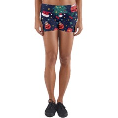 Colorful Funny Christmas Pattern Yoga Shorts