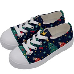 Colorful Funny Christmas Pattern Kids  Low Top Canvas Sneakers