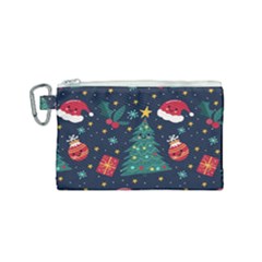 Colorful Funny Christmas Pattern Canvas Cosmetic Bag (Small)