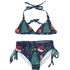 Colorful Funny Christmas Pattern Kids  Classic Bikini Set