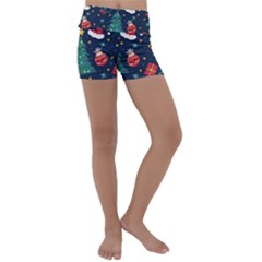 Colorful Funny Christmas Pattern Kids  Lightweight Velour Yoga Shorts