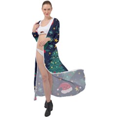 Colorful Funny Christmas Pattern Maxi Chiffon Beach Wrap