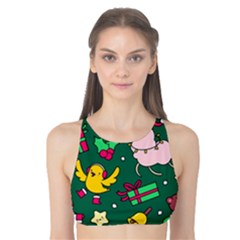 Funny Decoration Christmas Pattern Background Tank Bikini Top by Vaneshart