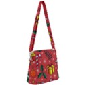 Colorful Funny Christmas Pattern Zipper Messenger Bag View1