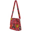 Colorful Funny Christmas Pattern Zipper Messenger Bag View2