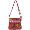 Colorful Funny Christmas Pattern Zipper Messenger Bag View3