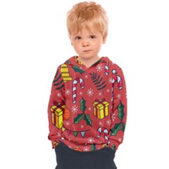 Colorful Funny Christmas Pattern Kids  Overhead Hoodie