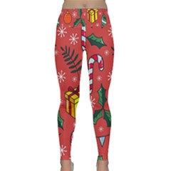 Colorful Funny Christmas Pattern Lightweight Velour Classic Yoga Leggings by Vaneshart