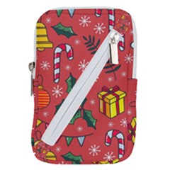 Colorful Funny Christmas Pattern Belt Pouch Bag (small) by Vaneshart