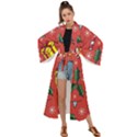 Colorful Funny Christmas Pattern Maxi Kimono View1