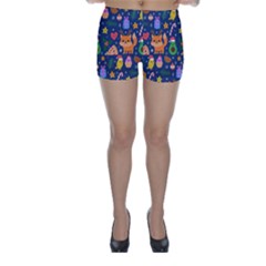 Colorful Funny Christmas Pattern Skinny Shorts