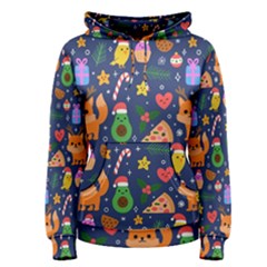 Colorful Funny Christmas Pattern Women s Pullover Hoodie by Vaneshart