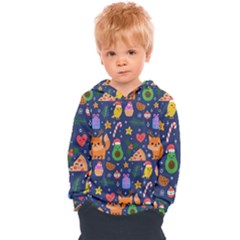 Colorful Funny Christmas Pattern Kids  Overhead Hoodie by Vaneshart