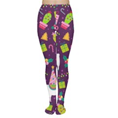 Colorful Funny Christmas Pattern Tights