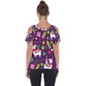 Colorful Funny Christmas Pattern Cut Out Side Drop Tee View2