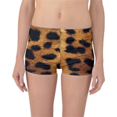 Leopard Skin Pattern Background Reversible Boyleg Bikini Bottoms by Vaneshart