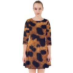 Leopard Skin Pattern Background Smock Dress