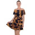 Leopard Skin Pattern Background Off Shoulder Velour Dress View1