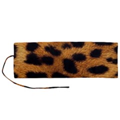 Leopard Skin Pattern Background Roll Up Canvas Pencil Holder (m) by Vaneshart