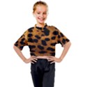 Leopard Skin Pattern Background Kids Mock Neck Tee View1