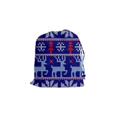 Knitted Christmas Pattern Drawstring Pouch (small)