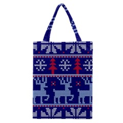 Knitted Christmas Pattern Classic Tote Bag