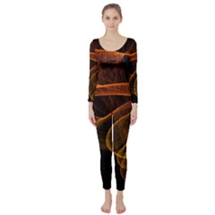 Circle Fractals Pattern Long Sleeve Catsuit