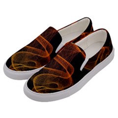 Circle Fractals Pattern Men s Canvas Slip Ons