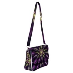 Fractal Flower Floral Abstract Shoulder Bag With Back Zipper by HermanTelo