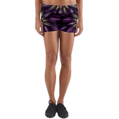 Fractal Flower Floral Abstract Yoga Shorts