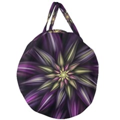 Fractal Flower Floral Abstract Giant Round Zipper Tote