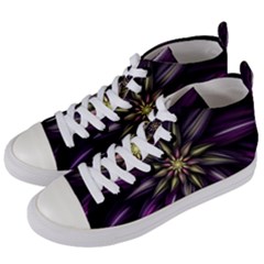 Fractal Flower Floral Abstract Women s Mid-top Canvas Sneakers