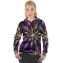Fractal Flower Floral Abstract Women s Overhead Hoodie View1