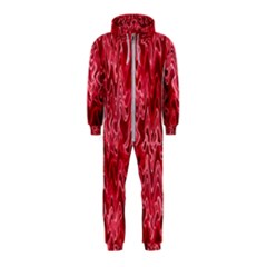Background Abstract Surface Red Hooded Jumpsuit (kids)