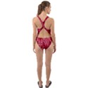 Background Abstract Surface Red Cut-Out Back One Piece Swimsuit View2