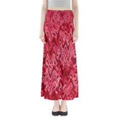 Background Abstract Surface Red Full Length Maxi Skirt