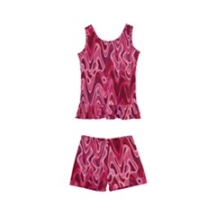 Background Abstract Surface Red Kids  Boyleg Swimsuit