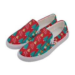 Funny Christmas Pattern Women s Canvas Slip Ons by Vaneshart