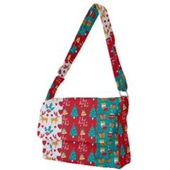 Funny Christmas Pattern Full Print Messenger Bag (l) by Vaneshart